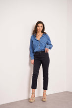 将图片加载到图库查看器,Oraije Navy Blue Straight Cut Chinos Claire