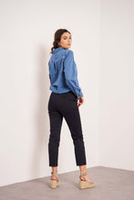 将图片加载到图库查看器,Oraije Navy Blue Straight Cut Chinos Claire