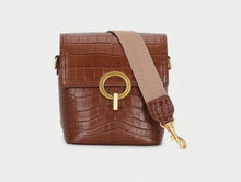 Charger l'image dans la galerie, Sac à main de dame en cuir grain crocodile