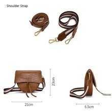 Charger l'image dans la galerie, Sac à main en cuir grain crocodile pour femme - épaule