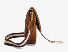 Charger l'image dans la galerie, Sac à main en cuir grain crocodile pour femme - épaule