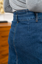 Load image into Gallery viewer, R.Display Belted Denim Midi Skirt
