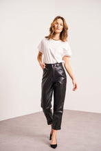 将图片加载到图库查看器,Oraije Straight Cut Synthetic Leather Pants Anna Black