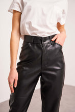 将图片加载到图库查看器,Oraije Straight Cut Synthetic Leather Pants Anna Black