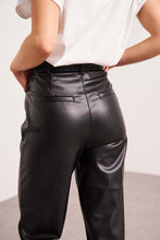 将图片加载到图库查看器,Oraije Straight Cut Synthetic Leather Pants Anna Black