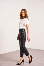 将图片加载到图库查看器,Oraije Straight Cut Synthetic Leather Pants Anna Black