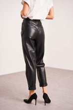 将图片加载到图库查看器,Oraije Straight Cut Synthetic Leather Pants Anna Black
