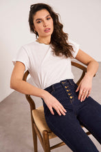 将图片加载到图库查看器,Oraije Cropped Wide-Leg Denim Buttoned Jeans