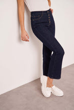 将图片加载到图库查看器,Oraije Cropped Wide-Leg Denim Buttoned Jeans