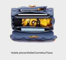 将图片加载到图库查看器,Diamond Pattern Genuine Leather Lady Shoulder Handbag