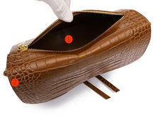 Charger l'image dans la galerie, Sac à main en cuir grain crocodile pour femme - épaule
