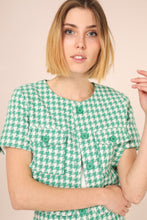 将图片加载到图库查看器，Daphnea Ladies Plaid Short-Sleeve Blazer
