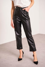 Charger l&#39;image dans la galerie, Oraije Straight Cut Synthetic Leather Pants Anna Black
