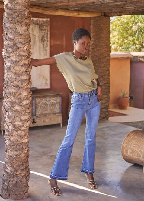 Oraije Wide-Leg High Waist Jeans Flora